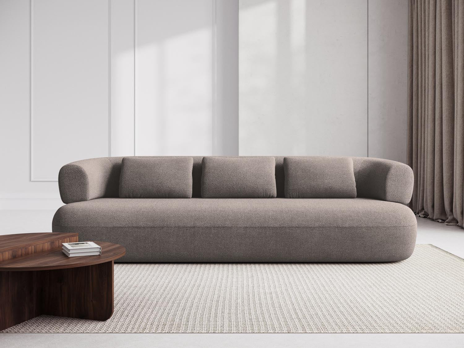 Entdecken Sie das elegante Jenny Boucle Sofa 4 Sitzer von Micadoni – der Inbegriff von Komfort und Stil für Ihr modernes Wohnzimmer.