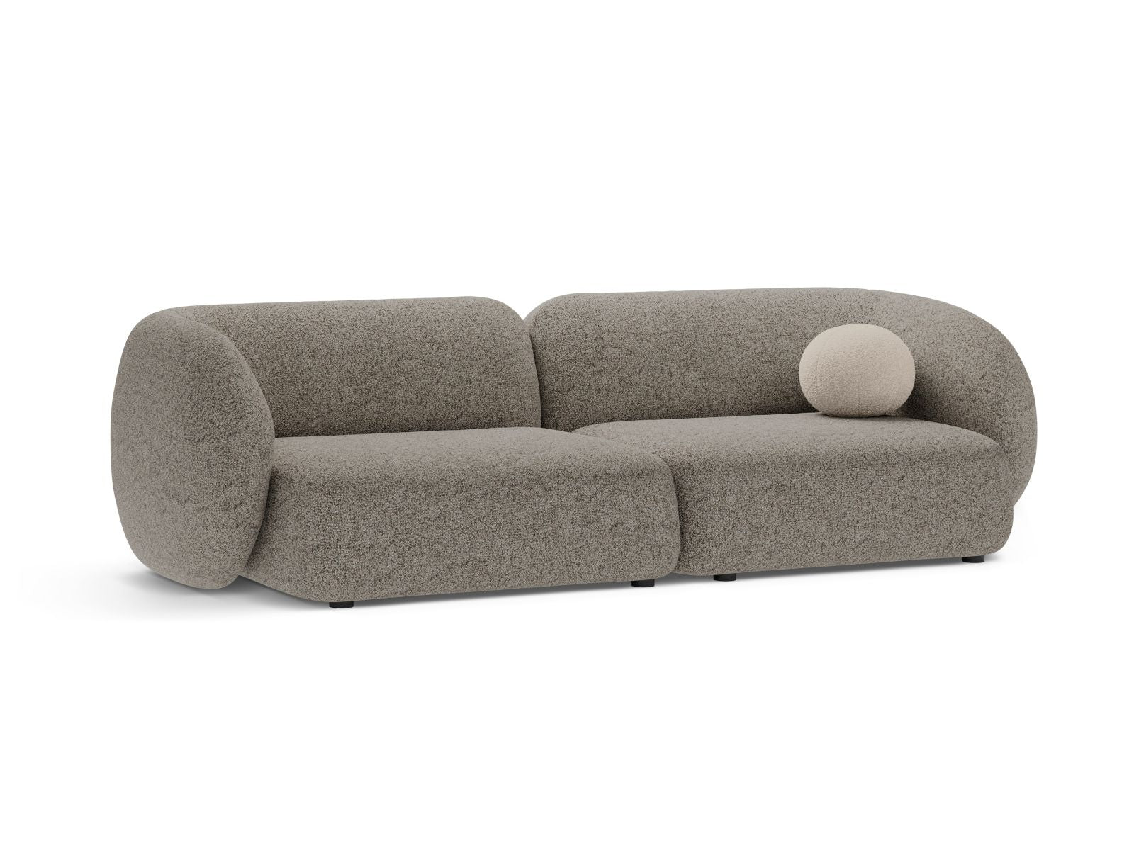 Beige Melange 4-Sitzer Modular Sofa Kate von Micadoni, stilvolles und modernes Design für Ihr Wohnzimmer, ideal für gesellige Abende.