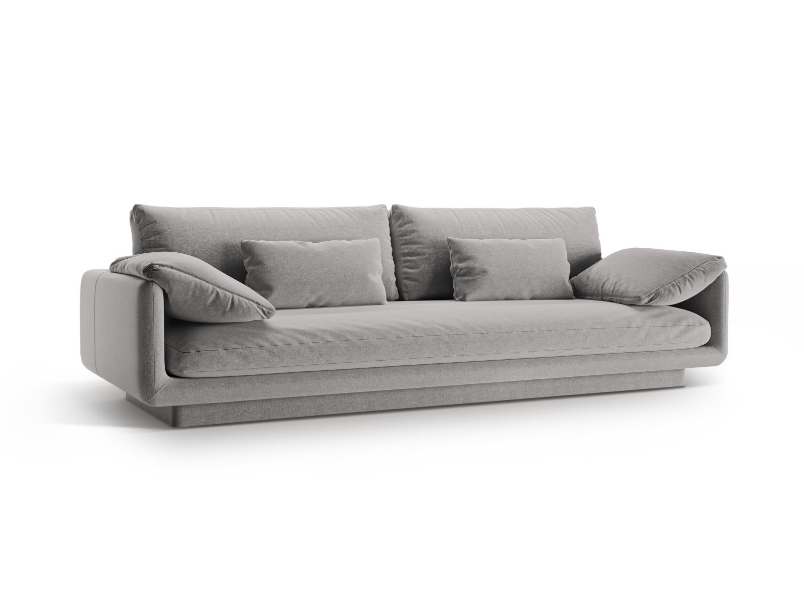 Elegantes Torino 4-Sitzer Sofa in hellem Grau von Micadoni, ideal für stilvolle Wohnräume und gemütliche Abende.