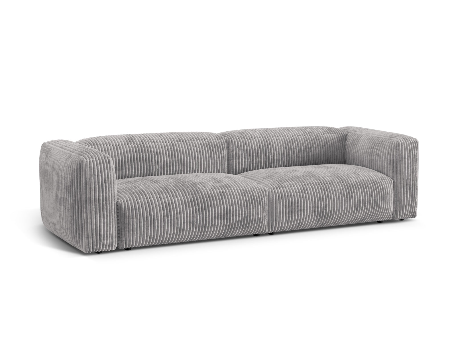 Elegantes Martina 4-Sitzer Sofa in hellem Grau, modulares Design von Micadoni, ideal für stilvolle Wohnräume.
