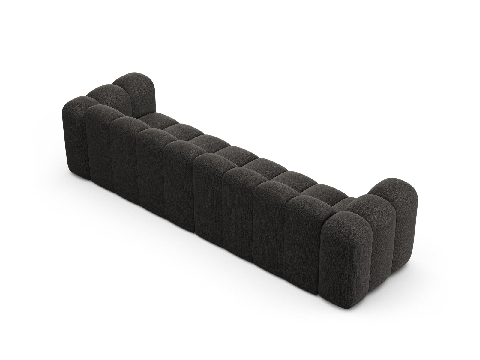 Modernes 4-Sitzer Sofa Lupine in Dunkelgrau, perfekt für gemütliche Abende und stilvolle Einrichtungsideen.
