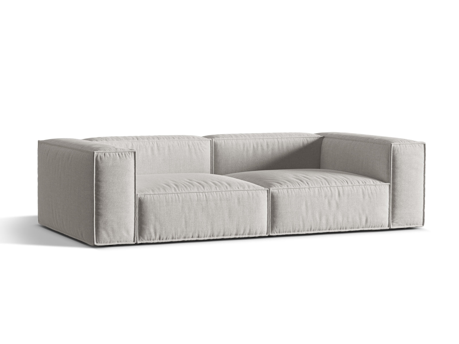 Elegantes 4-Sitzer Sofa Nuria in hellem Grau, ideal für stilvolle Wohnräume, erhältlich bei KAQTU Design AG.