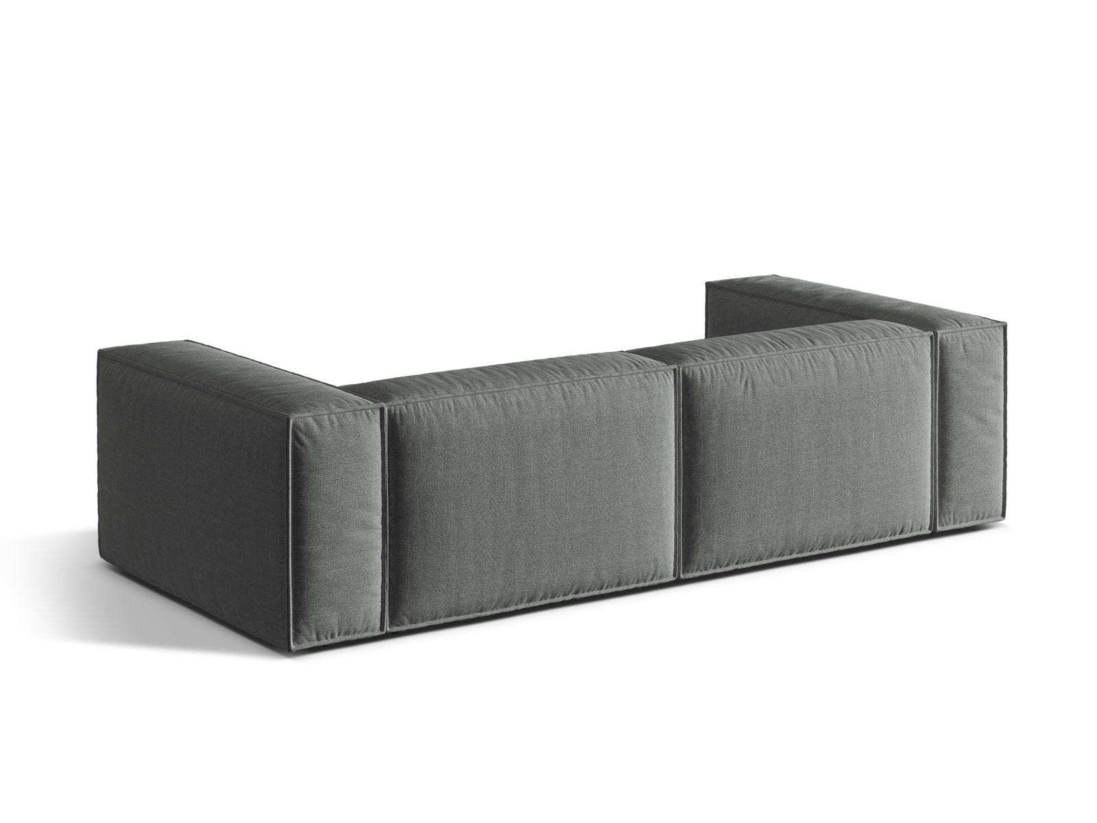 Elegantes 4-Sitzer Sofa Nuria in zeitlosem Grau, ideal für entspannte Abende und stilvolle Einrichtung in jedem Wohnraum.