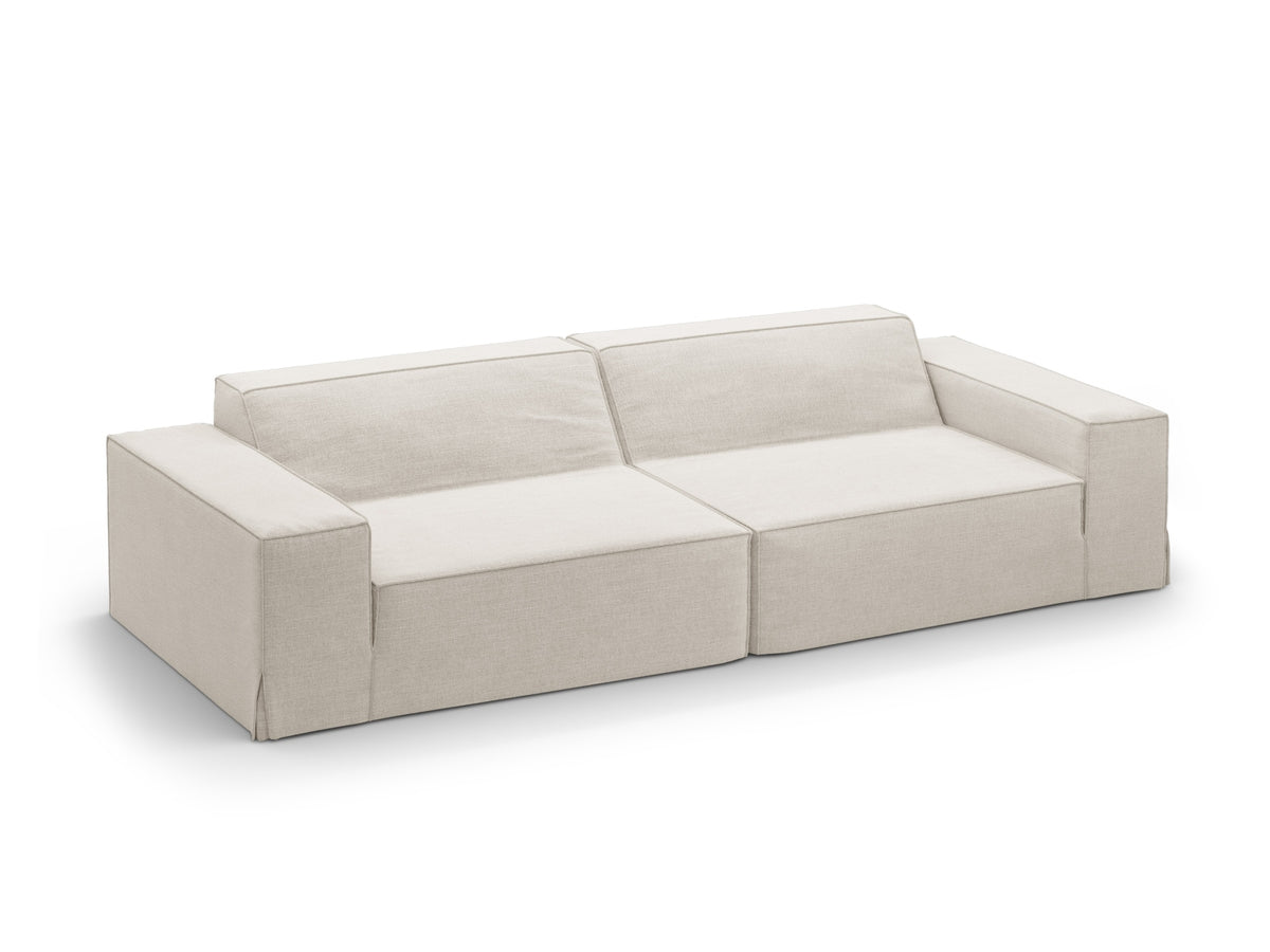 Jodie Modular Sofa 4 Sitzer mit abnehmbaren Bezug in Natural-LINS präsentiert im Onlineshop von KAQTU Design AG. 4er Sofa ist von Micadoni