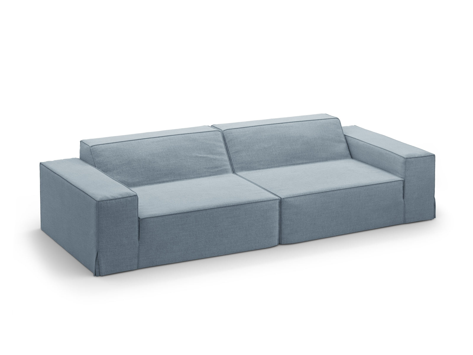 Jodie Modular Sofa 4 Sitzer mit abnehmbaren Bezug in Muted Blue-LINS präsentiert im Onlineshop von KAQTU Design AG. 4er Sofa ist von Micadoni