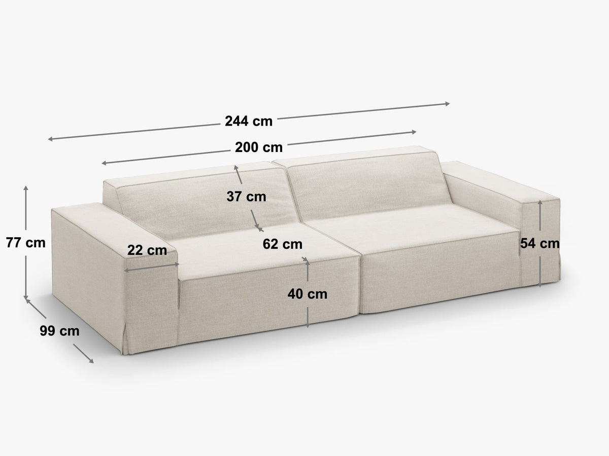 Jodie Modular Sofa 4 Sitzer mit abnehmbaren Bezug in Beige-LINS präsentiert im Onlineshop von KAQTU Design AG. 4er Sofa ist von Micadoni