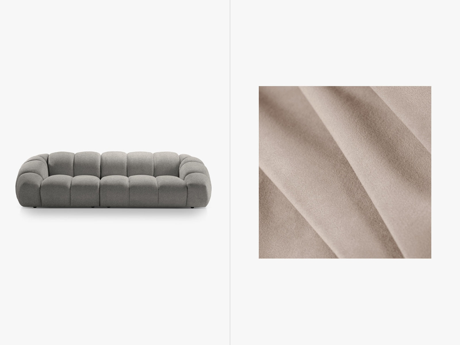 Diana Velour Sofa 4 Sitzer in Beige präsentiert im Onlineshop von KAQTU Design AG. 4er Sofa ist von Micadoni