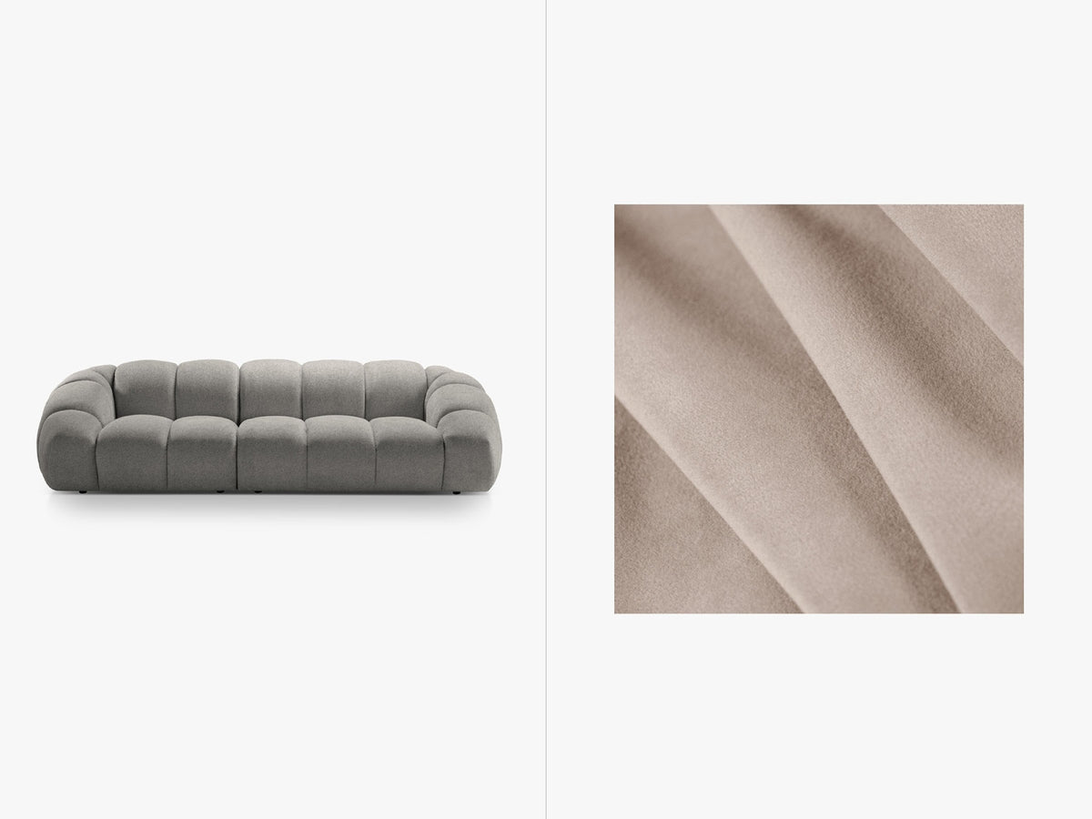 Diana Velour Sofa 4 Sitzer in Beige-Salvador präsentiert im Onlineshop von KAQTU Design AG. 4er Sofa ist von Micadoni
