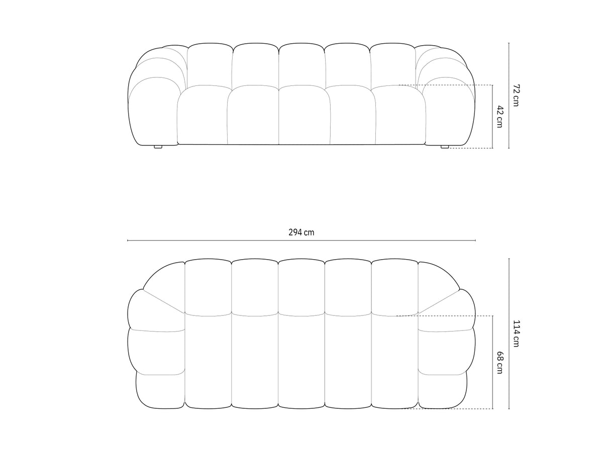 Diana Velour Sofa 4 Sitzer in Beige-Salvador präsentiert im Onlineshop von KAQTU Design AG. 4er Sofa ist von Micadoni