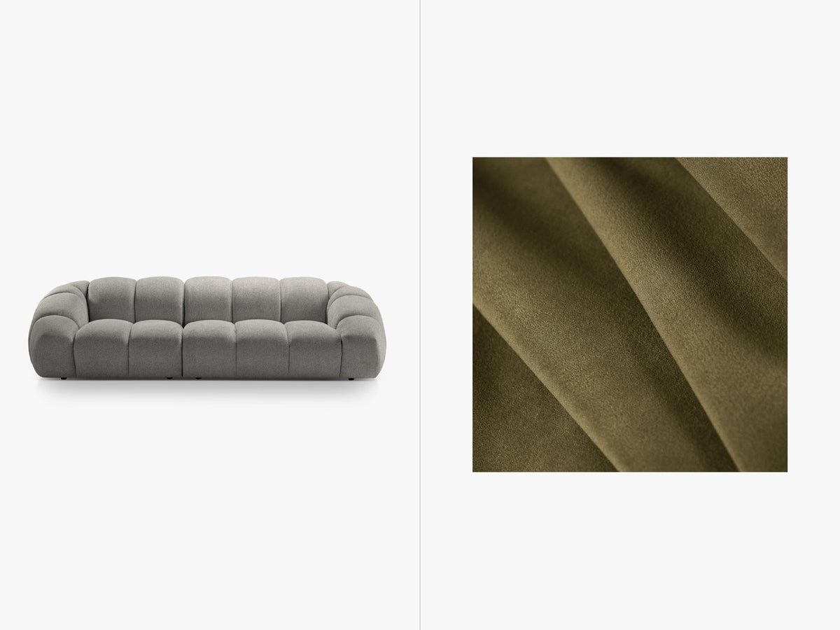 Diana Velour Sofa 4 Sitzer in Green-Salvador präsentiert im Onlineshop von KAQTU Design AG. 4er Sofa ist von Micadoni