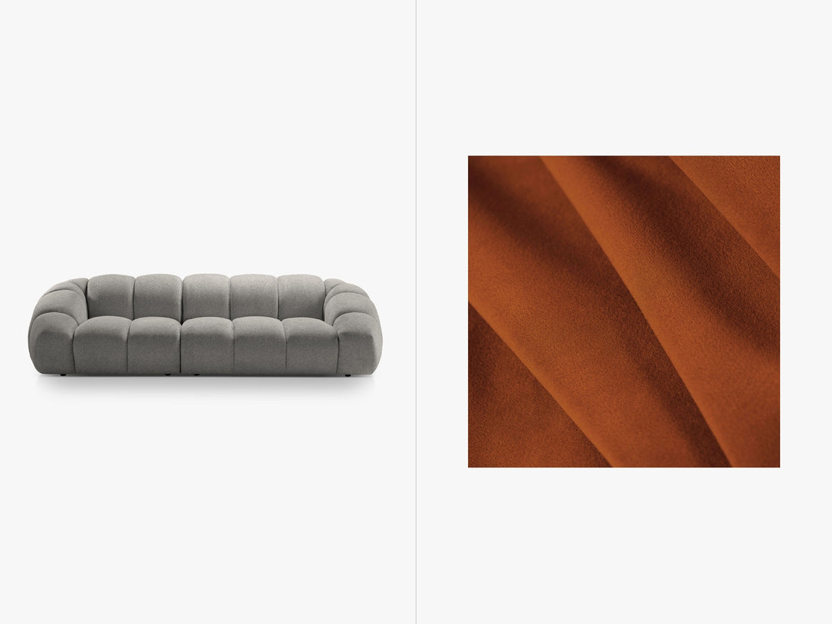 Diana Velour Sofa 4 Sitzer in Terracotta-Salvador präsentiert im Onlineshop von KAQTU Design AG. 4er Sofa ist von Micadoni