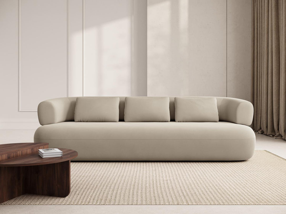 Jenny Velour Sofa 4 Sitzer in Beige-Salvador präsentiert im Onlineshop von KAQTU Design AG. 4er Sofa ist von Micadoni