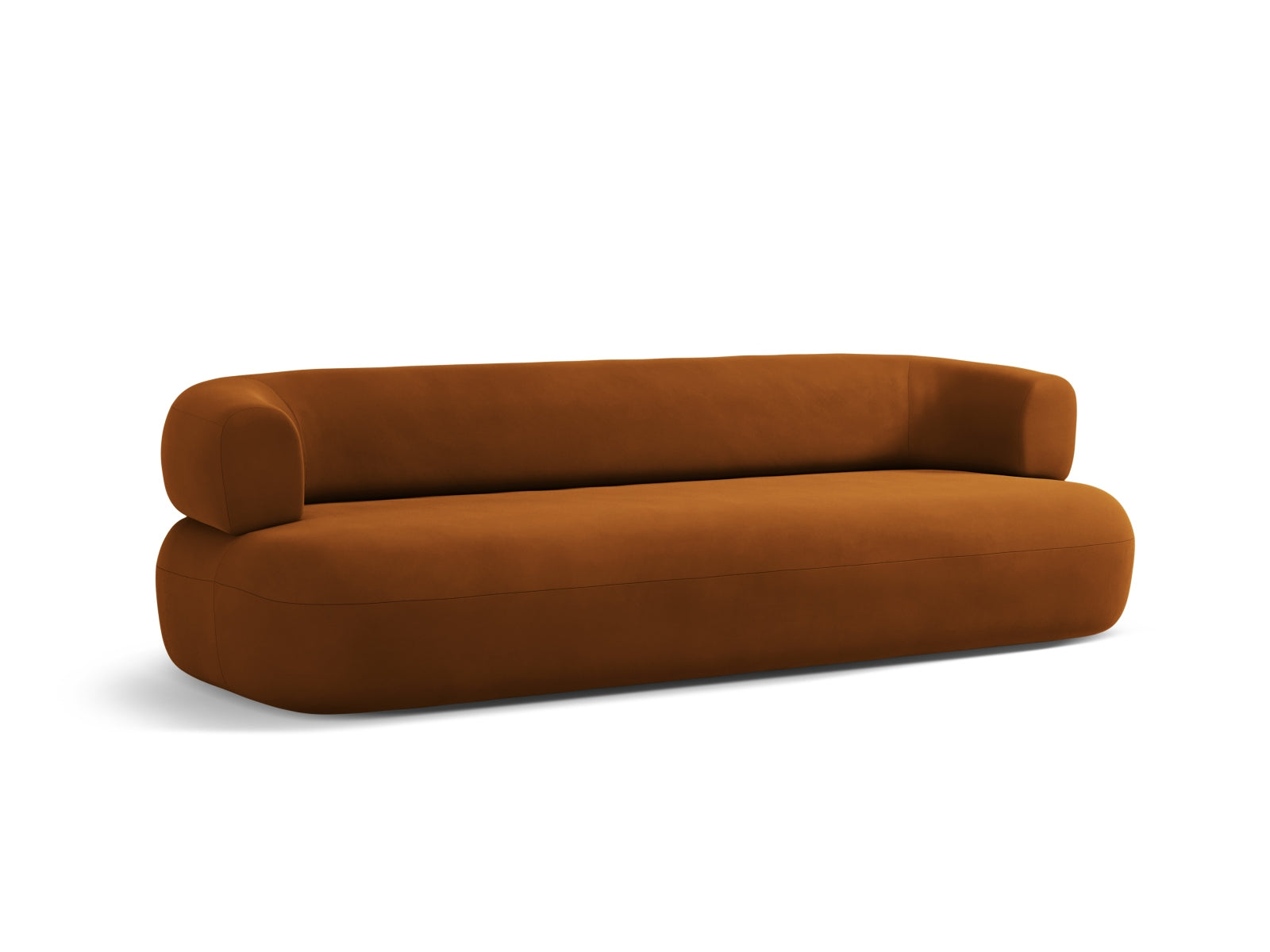 Elegantes 4-Sitzer Sofa Jenny aus weichem Velours in sanftem Rosa, ideal für stilvolle und einladende Wohnräume von Micadoni.