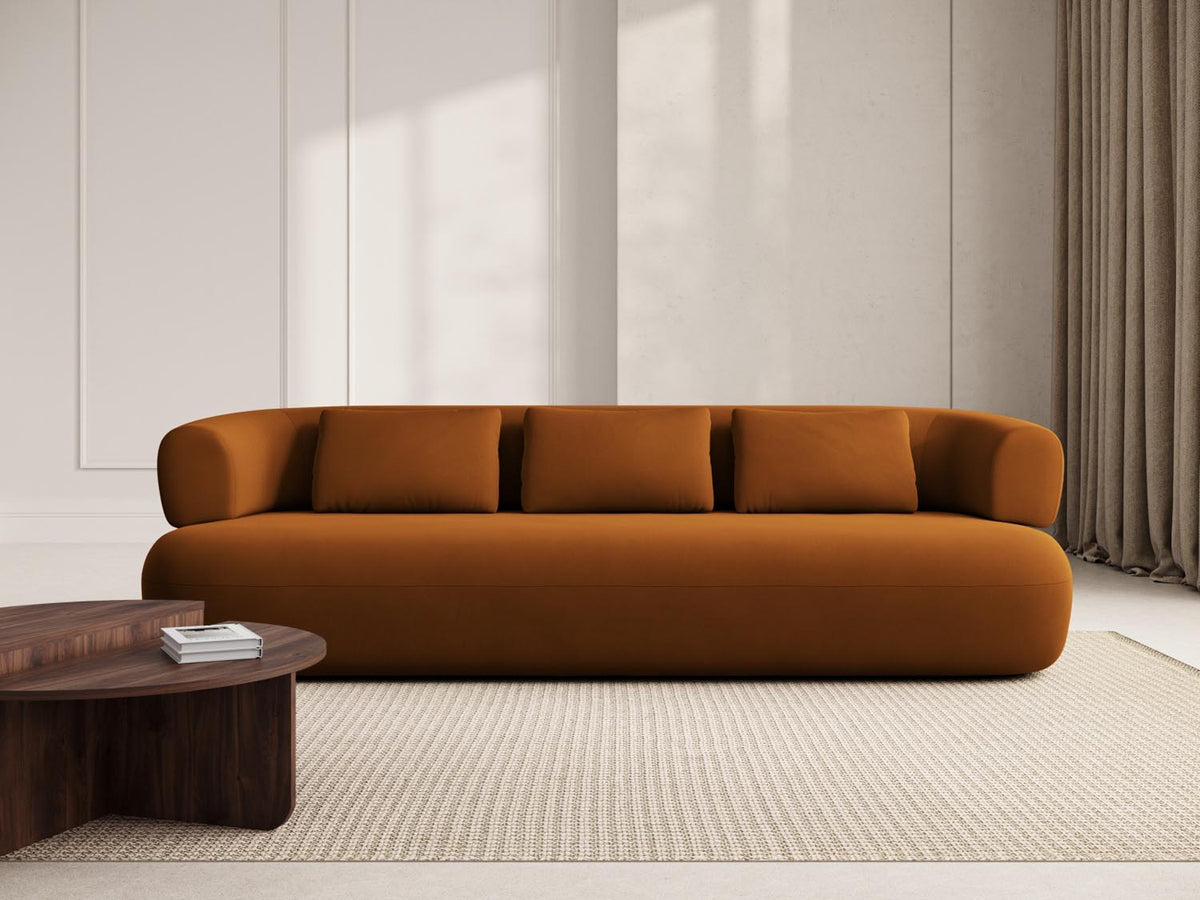 Jenny Velour Sofa 4 Sitzer in Pink-Salvador präsentiert im Onlineshop von KAQTU Design AG. 4er Sofa ist von Micadoni