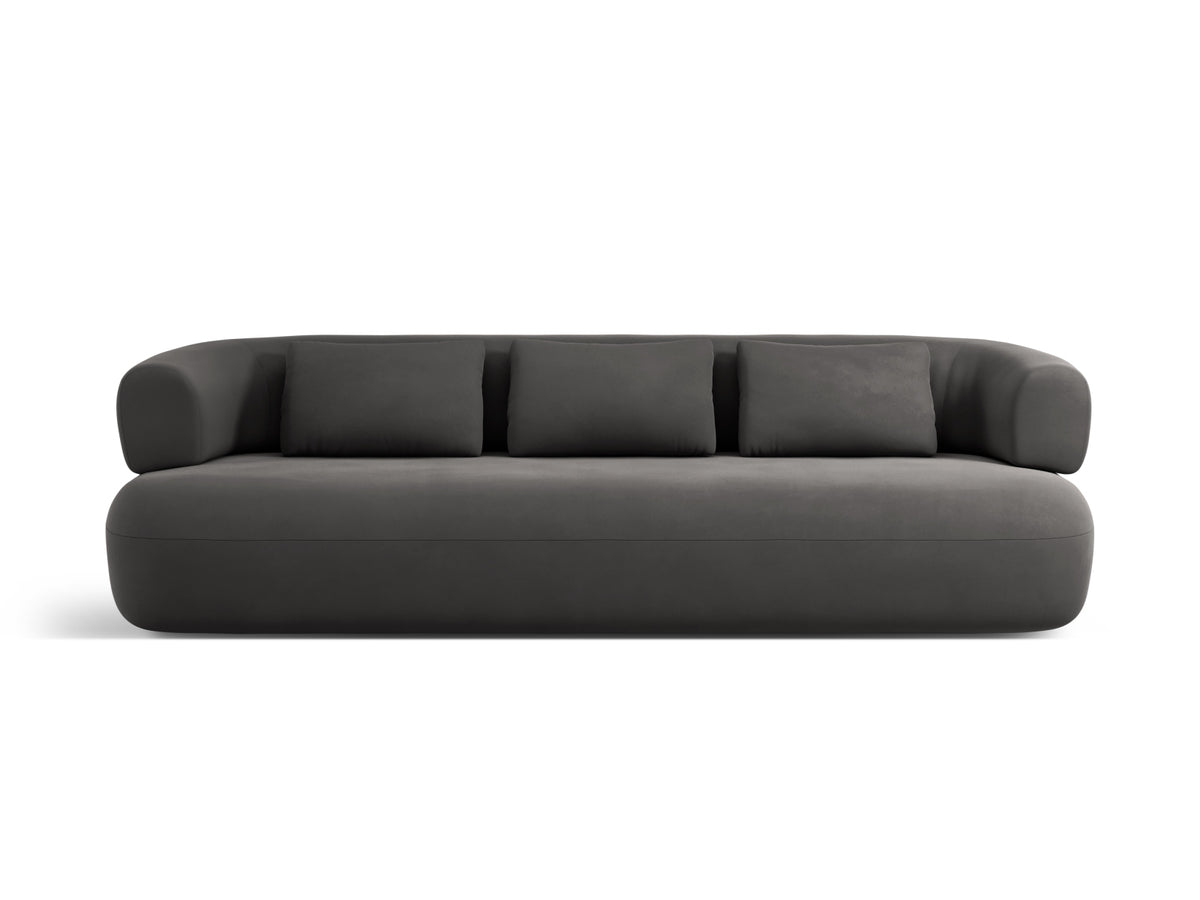 Jenny Velour Sofa 4 Sitzer in Dark Grey-Salvador präsentiert im Onlineshop von KAQTU Design AG. 4er Sofa ist von Micadoni