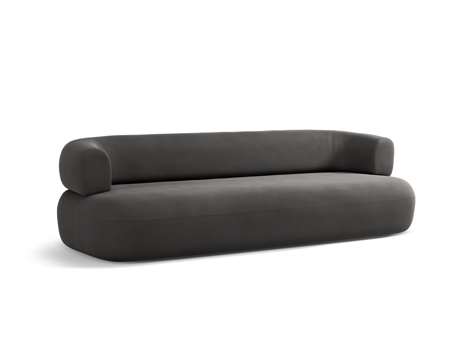 Jenny Velour Sofa 4 Sitzer in Dark Grey-Salvador präsentiert im Onlineshop von KAQTU Design AG. 4er Sofa ist von Micadoni