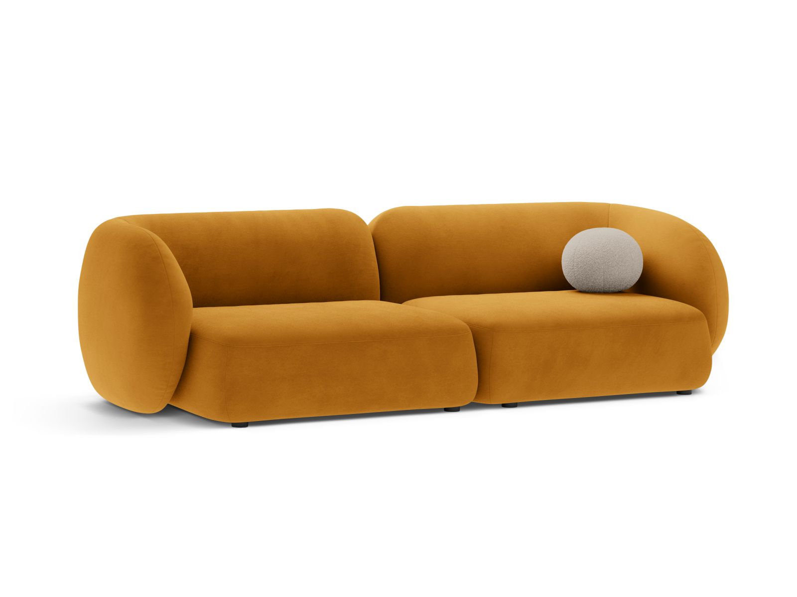Modulares 4-Sitzer Sofa Kate in leuchtendem Gelb, stilvoll und modern, ideal für jedes Wohnzimmer, erhältlich bei KAQTU Design AG.