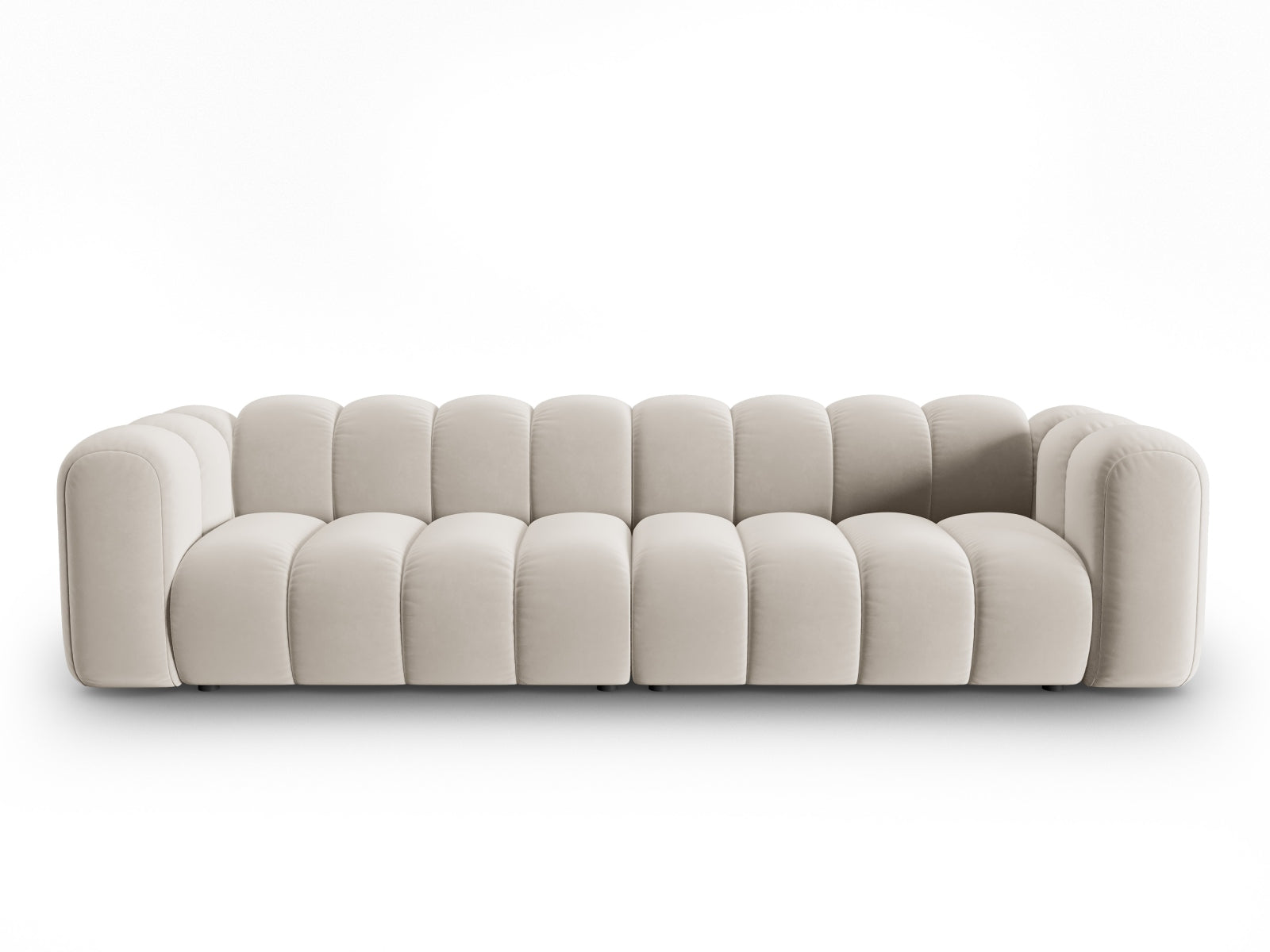 Lupine Velour modulares Sofa 4 Sitzer in Beige-Salvador präsentiert im Onlineshop von KAQTU Design AG. 3er Sofa ist von Micadoni