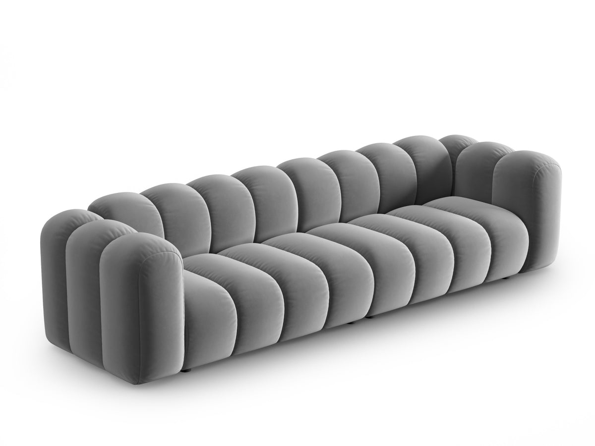 Lupine Velour modulares Sofa 4 Sitzer in Grey-Salvador präsentiert im Onlineshop von KAQTU Design AG. 3er Sofa ist von Micadoni