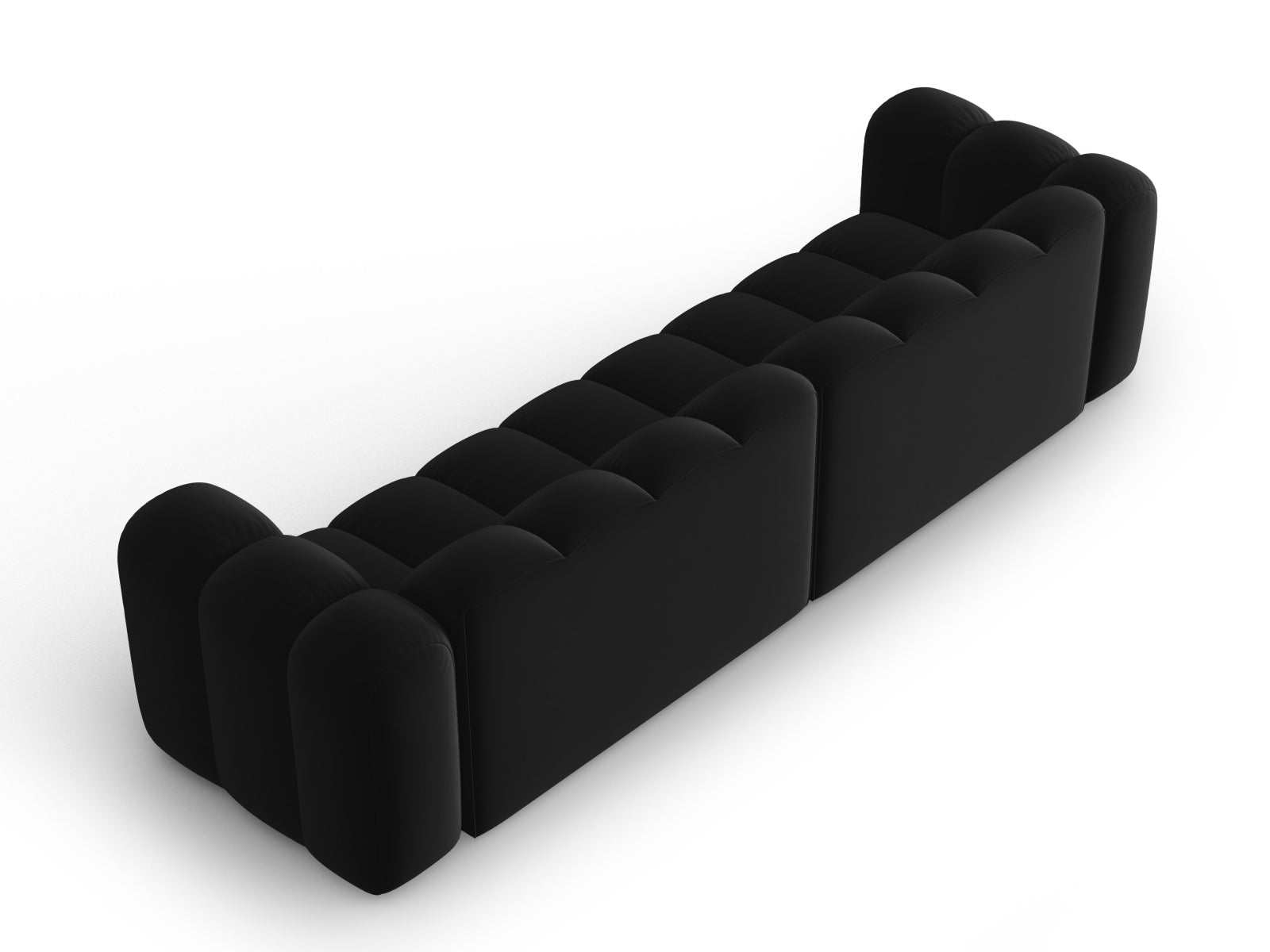 Lupine Velour modulares Sofa 4 Sitzer in Black-Salvador präsentiert im Onlineshop von KAQTU Design AG. 3er Sofa ist von Micadoni