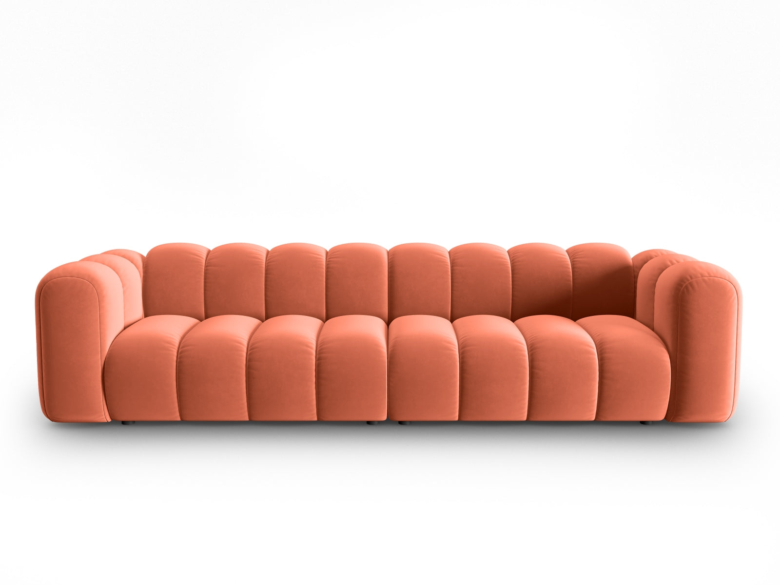Lupine Velour modulares Sofa 4 Sitzer in Coral-Salvador präsentiert im Onlineshop von KAQTU Design AG. 3er Sofa ist von Micadoni