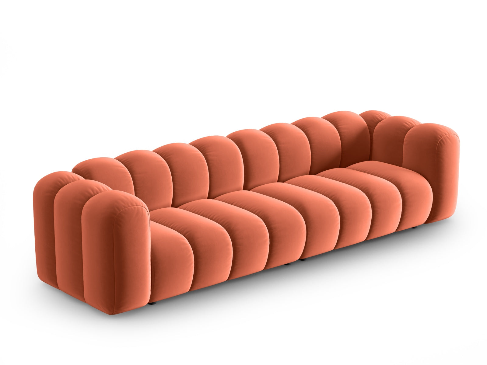 Lupine Velour modulares Sofa 4 Sitzer in Coral-Salvador präsentiert im Onlineshop von KAQTU Design AG. 3er Sofa ist von Micadoni