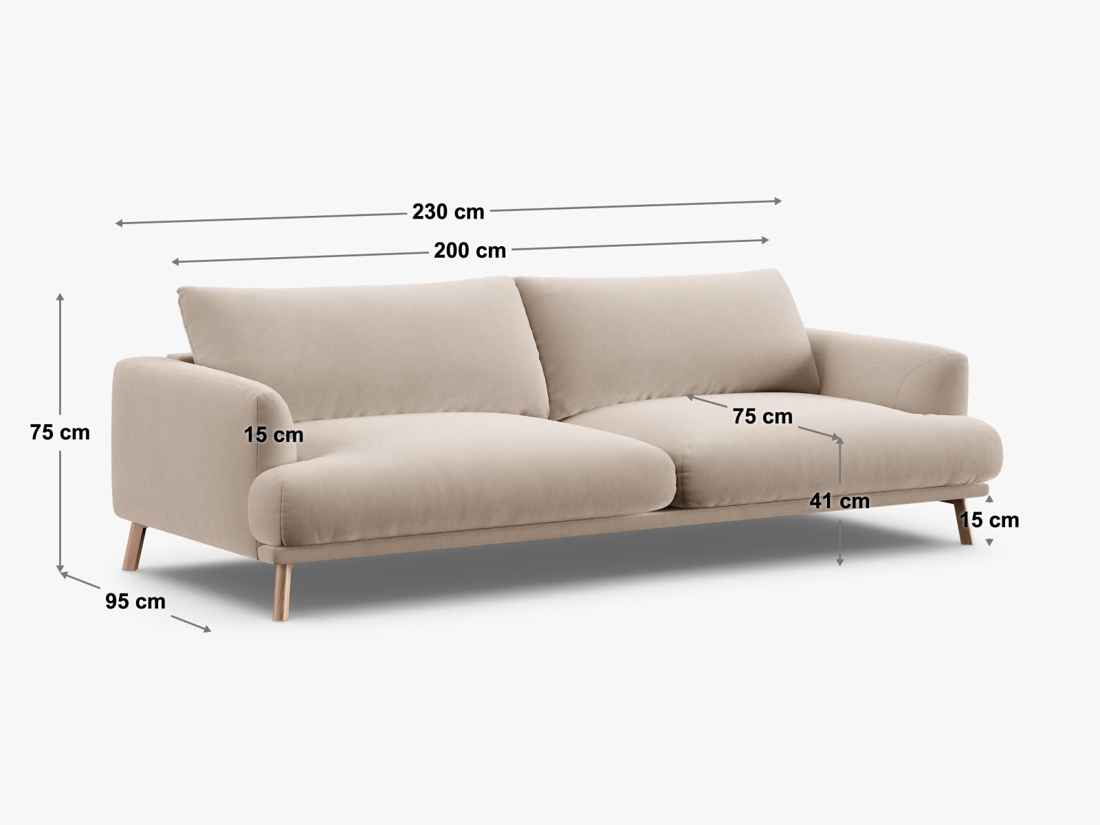 Modernes 4-Sitzer Sofa Naomi in Royalblau, vereint Stil und Gemütlichkeit, perfekt für jedes zeitgemäße Zuhause.