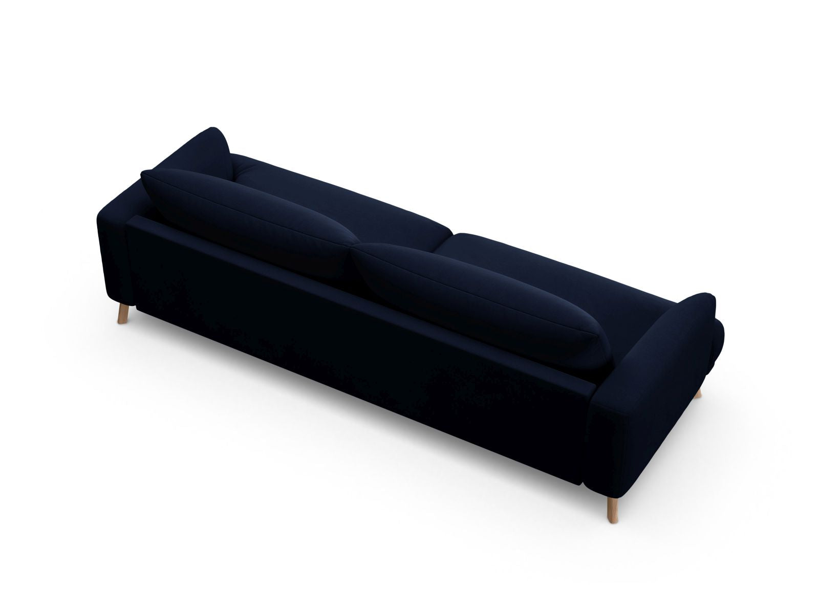 Elegantes 4-Sitzer Sofa Naomi in tiefem Royalblau, ideal für stilvolle Wohnräume und entspannte Abende mit Freunden und Familie.