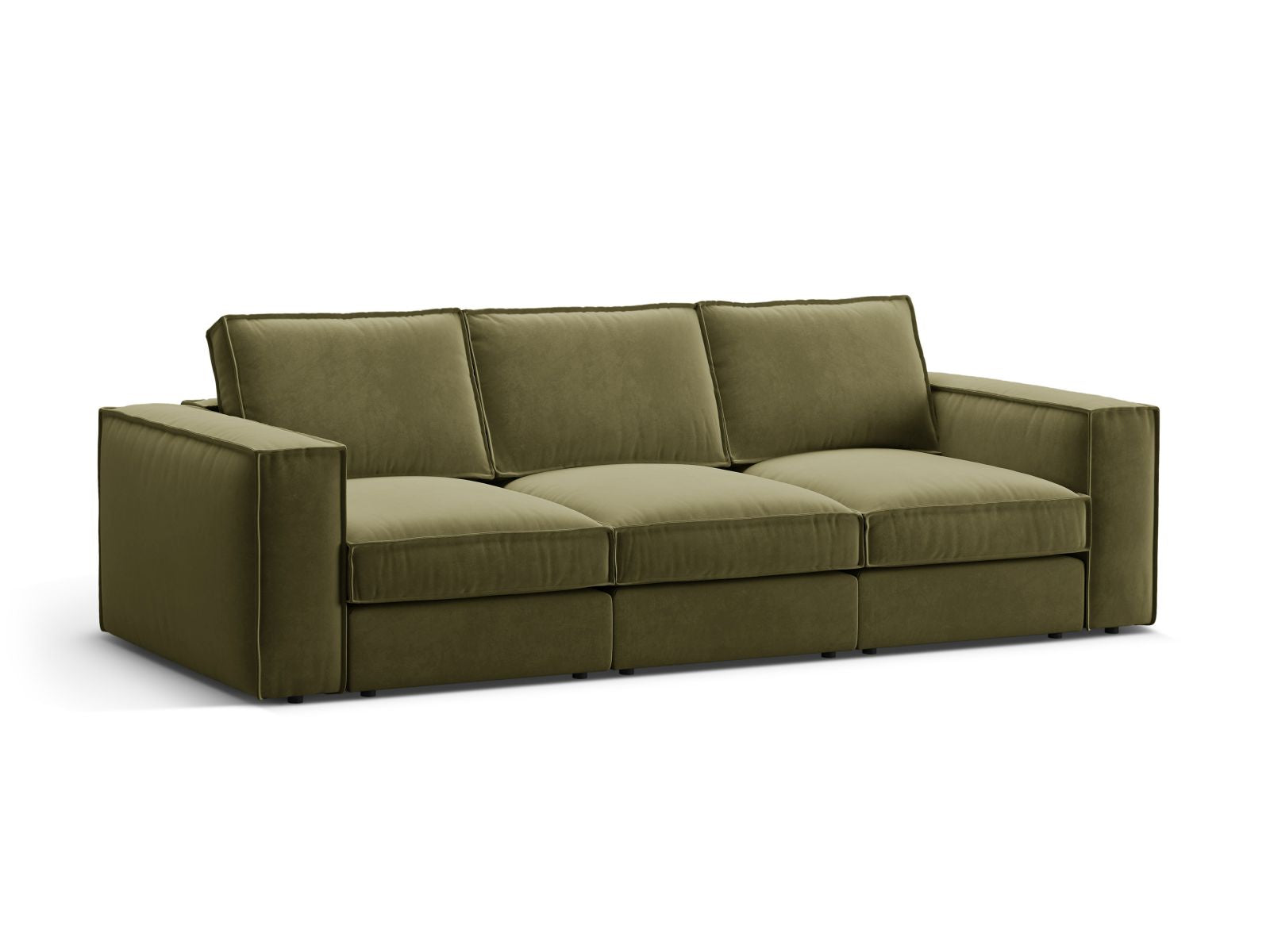 Elegantes 4-Sitzer Modular Sofa Pola in stilvollem Grün, ideal für moderne Wohnräume, erhältlich bei KAQTU Design AG.