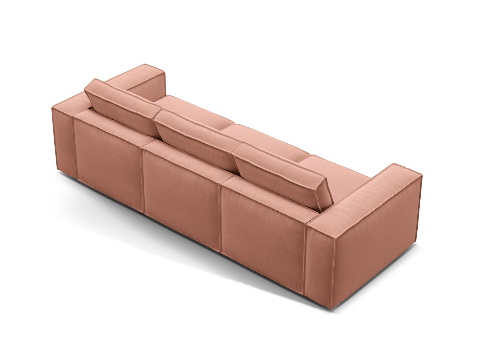 Modulares 4-Sitzer Sofa Pola in strahlendem Pink-Salvador, ideal für moderne Wohnräume und gemütliche Zusammenkünfte.