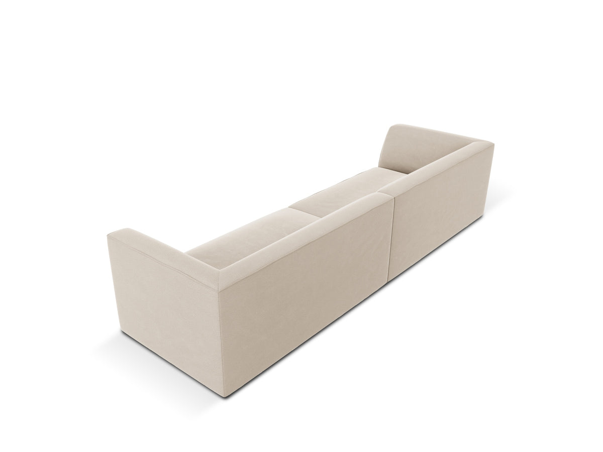 Ruby Velour Sofa 4 Sitzer in Beige-Salvador präsentiert im Onlineshop von KAQTU Design AG. 4er Sofa ist von Micadoni