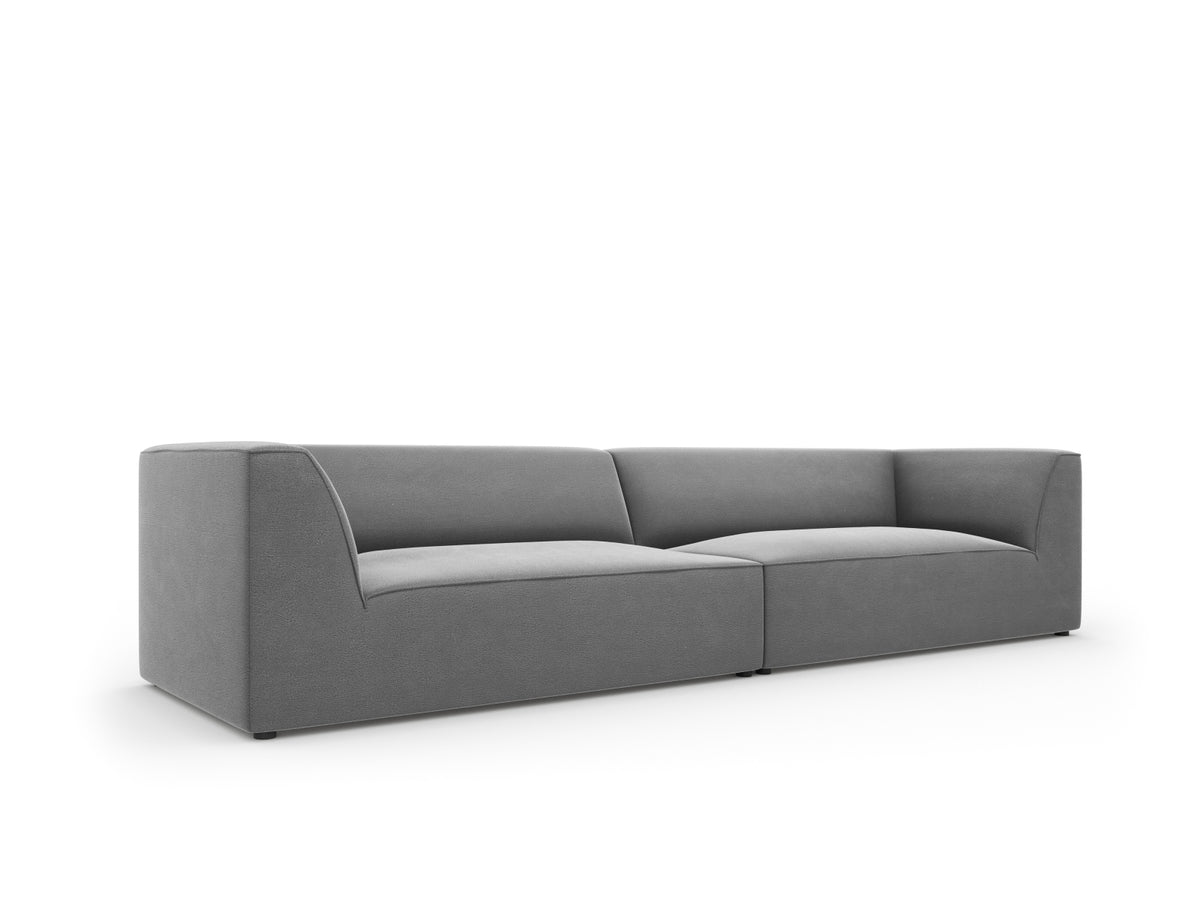 Ruby Velour Sofa 4 Sitzer in Grey-Salvador präsentiert im Onlineshop von KAQTU Design AG. 4er Sofa ist von Micadoni
