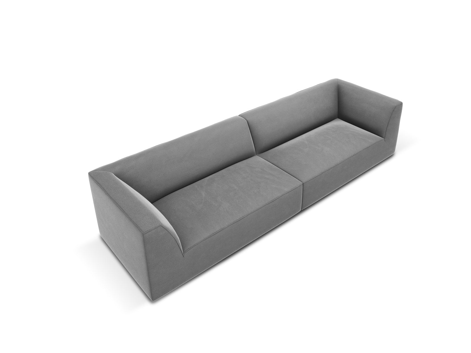 Ruby Velour Sofa 4 Sitzer in Grey-Salvador präsentiert im Onlineshop von KAQTU Design AG. 4er Sofa ist von Micadoni