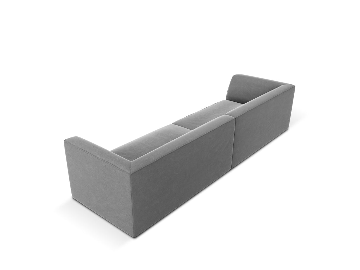 Ruby Velour Sofa 4 Sitzer in Grey-Salvador präsentiert im Onlineshop von KAQTU Design AG. 4er Sofa ist von Micadoni