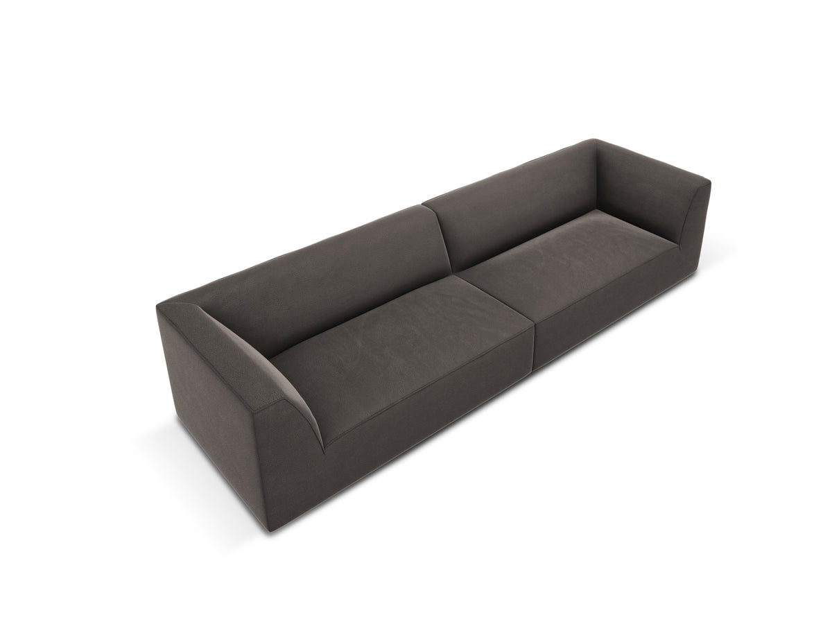 Ruby Velour Sofa 4 Sitzer in Dark Grey-Salvador präsentiert im Onlineshop von KAQTU Design AG. 4er Sofa ist von Micadoni