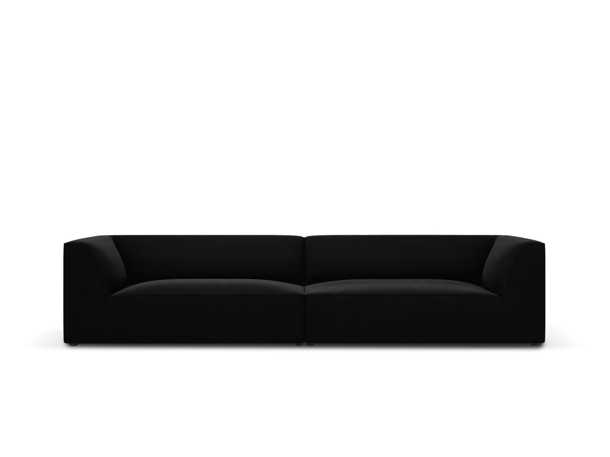 Ruby Velour Sofa 4 Sitzer in Black-Salvador präsentiert im Onlineshop von KAQTU Design AG. 4er Sofa ist von Micadoni