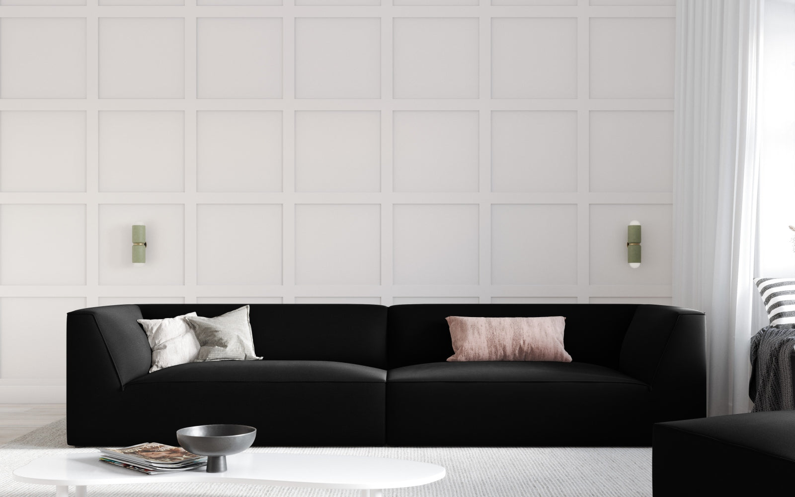 Entdecken Sie das elegante Ruby Velour Sofa 4 Sitzer von Micadoni – der Inbegriff von Stil und Komfort für Ihr Zuhause.