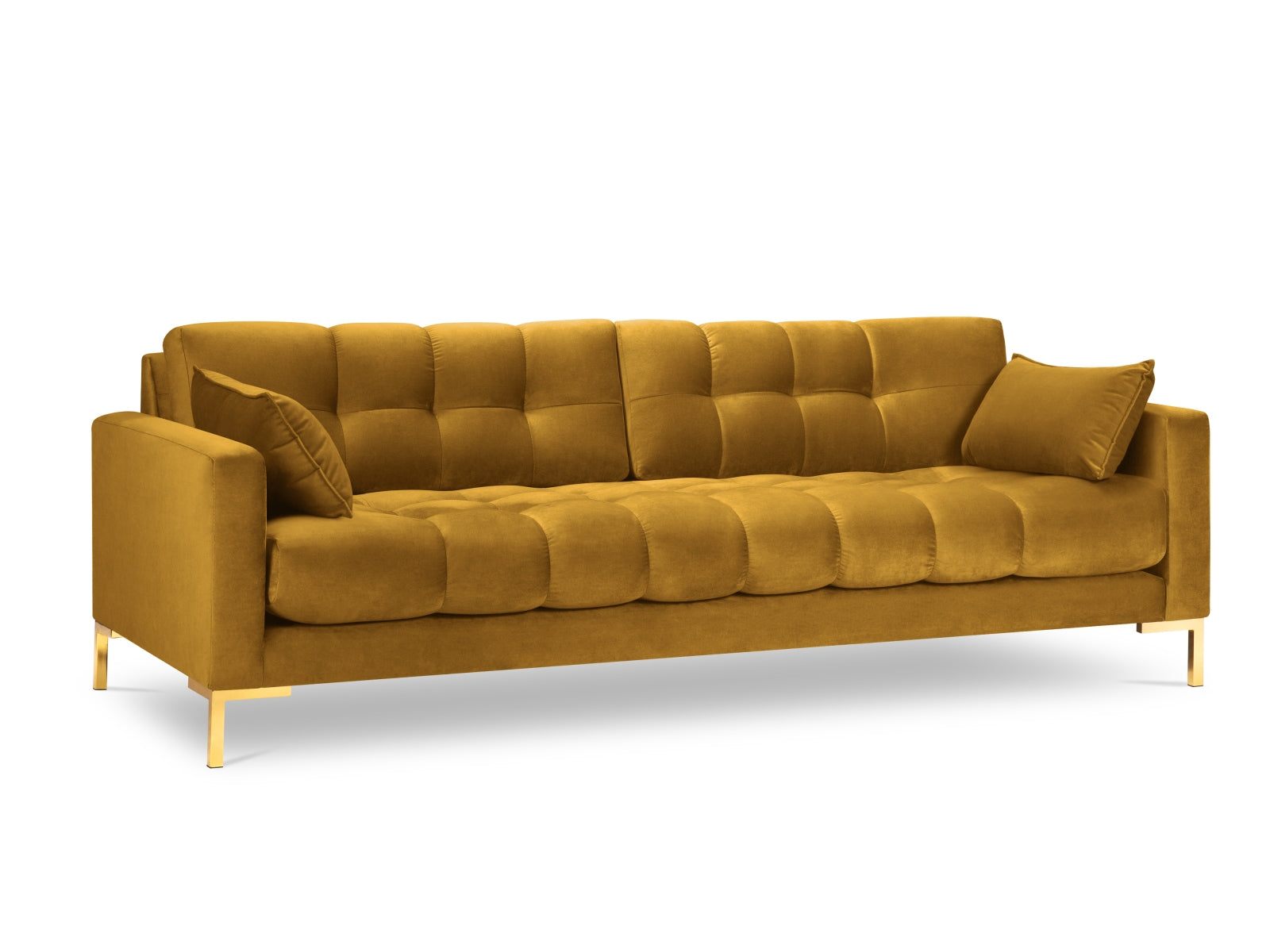 Mamaia Velour Sofa 4 Sitzer in Yellow/Gold präsentiert im Onlineshop von KAQTU Design AG. 4er Sofa ist von Micadoni