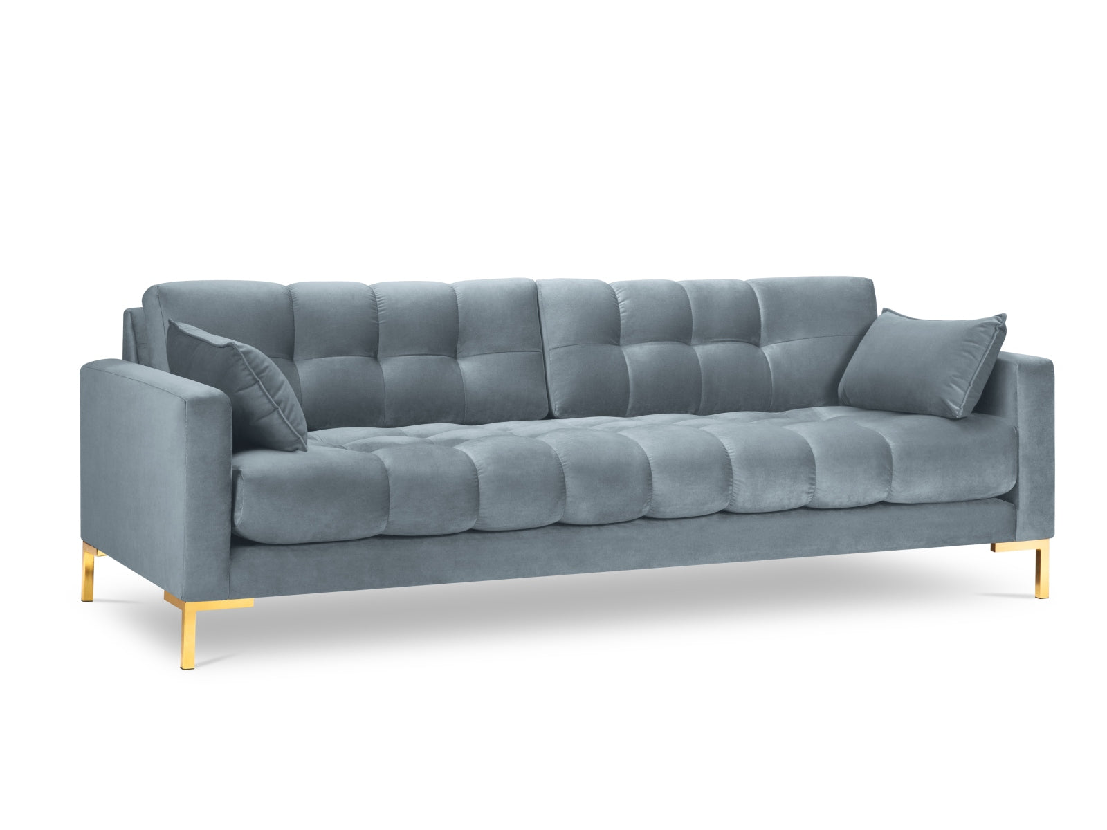 Mamaia Velour Sofa 4 Sitzer in Light Blue/Gold präsentiert im Onlineshop von KAQTU Design AG. 4er Sofa ist von Micadoni