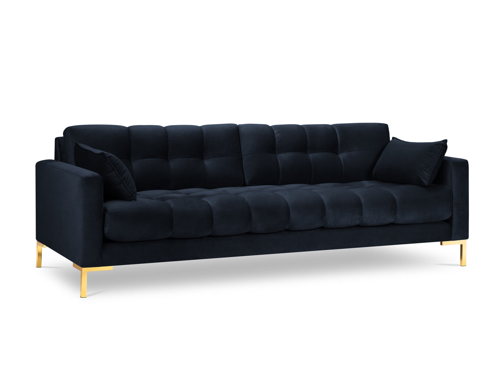 Mamaia Velour Sofa 4 Sitzer in Dark Blue/Gold präsentiert im Onlineshop von KAQTU Design AG. 4er Sofa ist von Micadoni