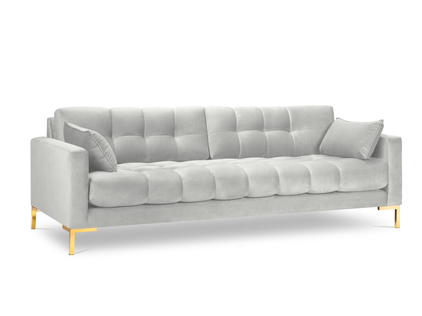 Mamaia Velour Sofa 4 Sitzer in Silver/Gold präsentiert im Onlineshop von KAQTU Design AG. 4er Sofa ist von Micadoni