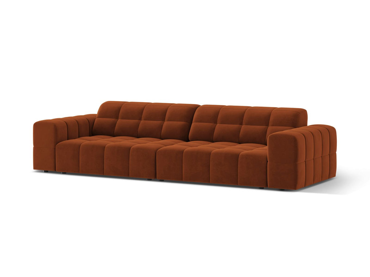 4-Sitzer Sofa Jennifer in Terracotta-Bluvel präsentiert im Onlineshop von KAQTU Design AG. 4er Sofa ist von Micadoni