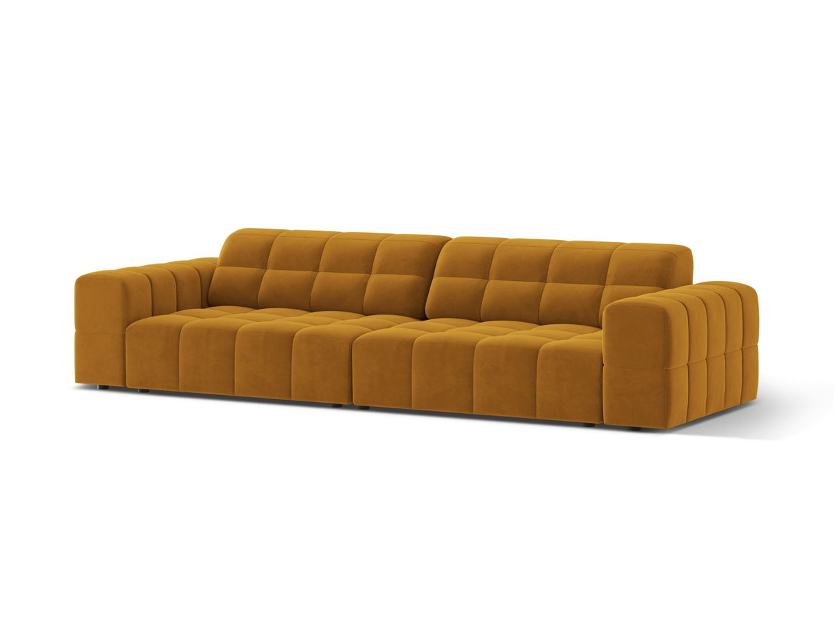 4-Sitzer Sofa Jennifer in Yellow-Bluvel präsentiert im Onlineshop von KAQTU Design AG. 4er Sofa ist von Micadoni