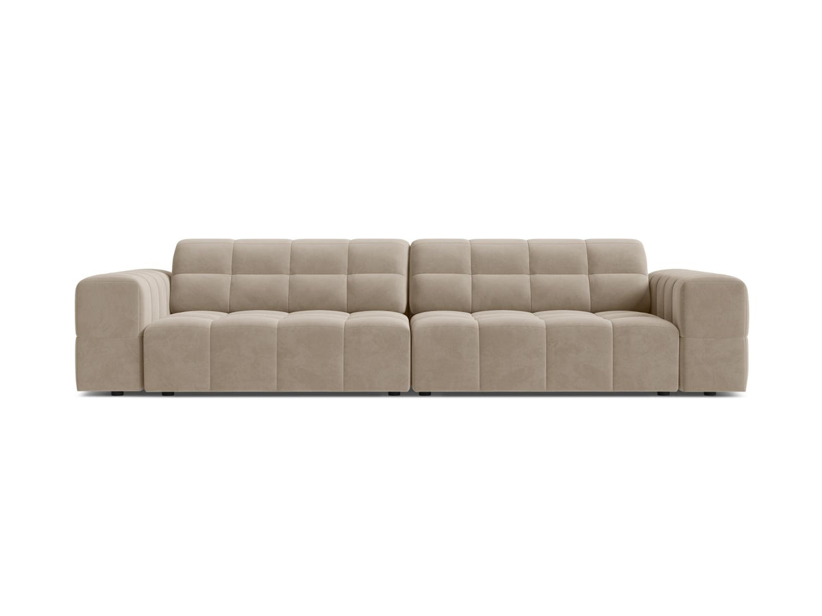 4-Sitzer Sofa Jennifer in Dark Beige-Bluvel präsentiert im Onlineshop von KAQTU Design AG. 4er Sofa ist von Micadoni