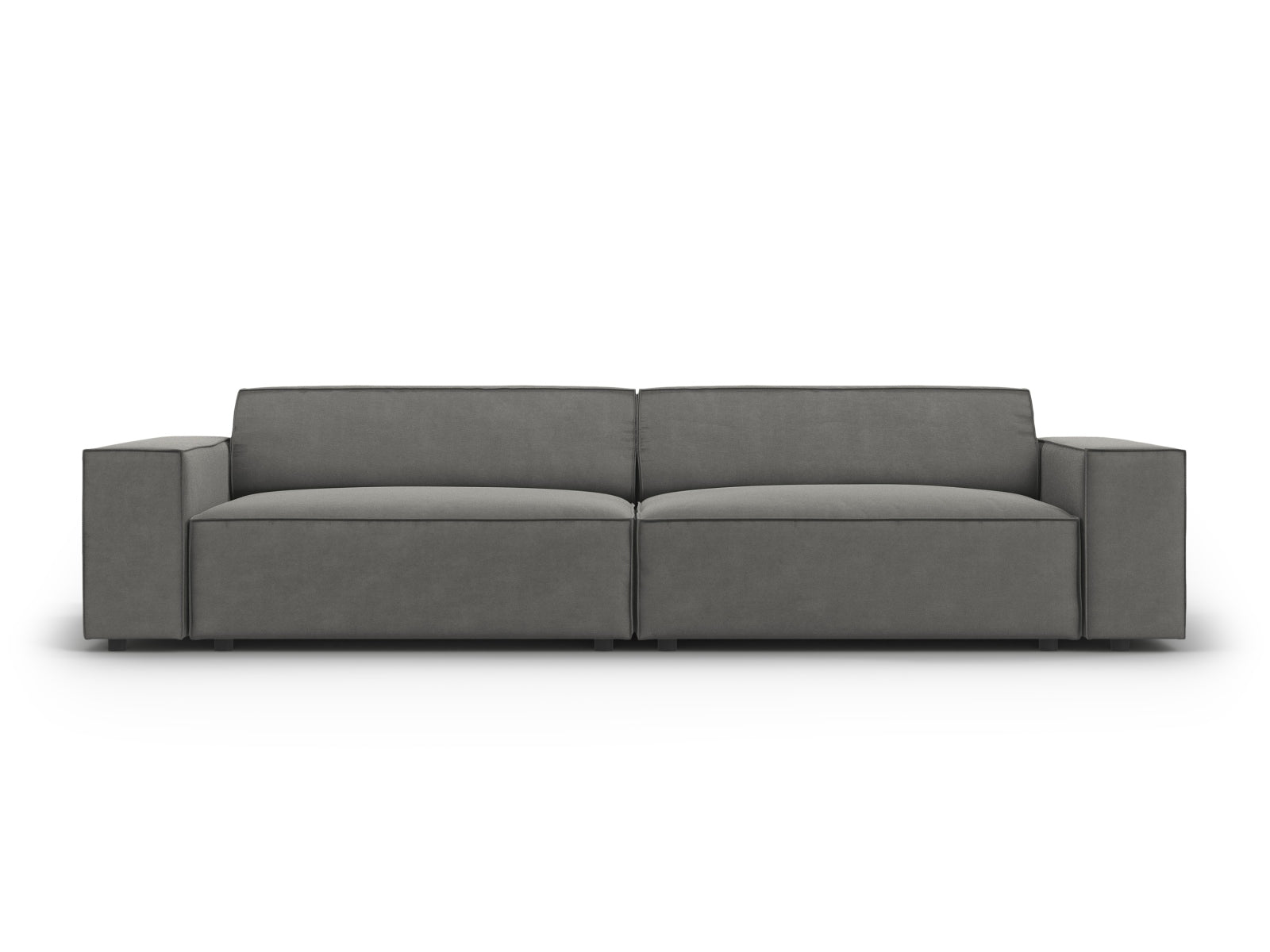 Jodie Velour modulares Sofa 4 Sitzer in Light Grey-Bluvel präsentiert im Onlineshop von KAQTU Design AG. 3er Sofa ist von Micadoni