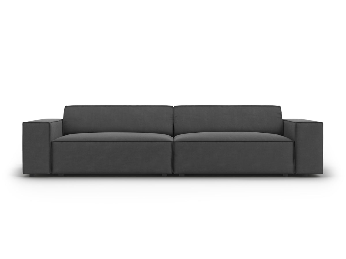 Jodie Velour modulares Sofa 4 Sitzer in Grey-Bluvel präsentiert im Onlineshop von KAQTU Design AG. 3er Sofa ist von Micadoni
