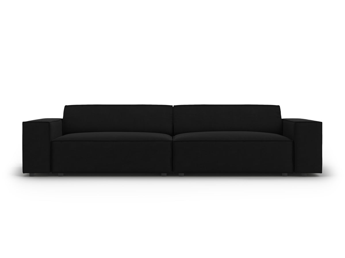 Jodie Velour modulares Sofa 4 Sitzer in Black-Bluvel präsentiert im Onlineshop von KAQTU Design AG. 3er Sofa ist von Micadoni