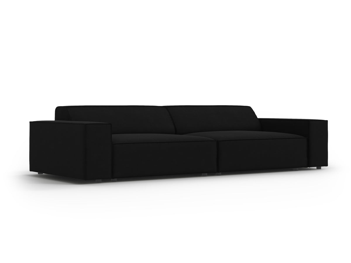 Jodie Velour modulares Sofa 4 Sitzer in Black-Bluvel präsentiert im Onlineshop von KAQTU Design AG. 3er Sofa ist von Micadoni