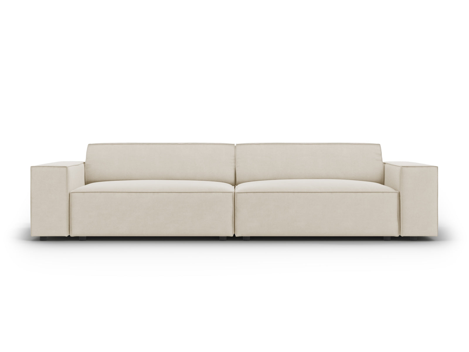 Jodie Velour modulares Sofa 4 Sitzer in Dark Beige-Bluvel präsentiert im Onlineshop von KAQTU Design AG. 3er Sofa ist von Micadoni