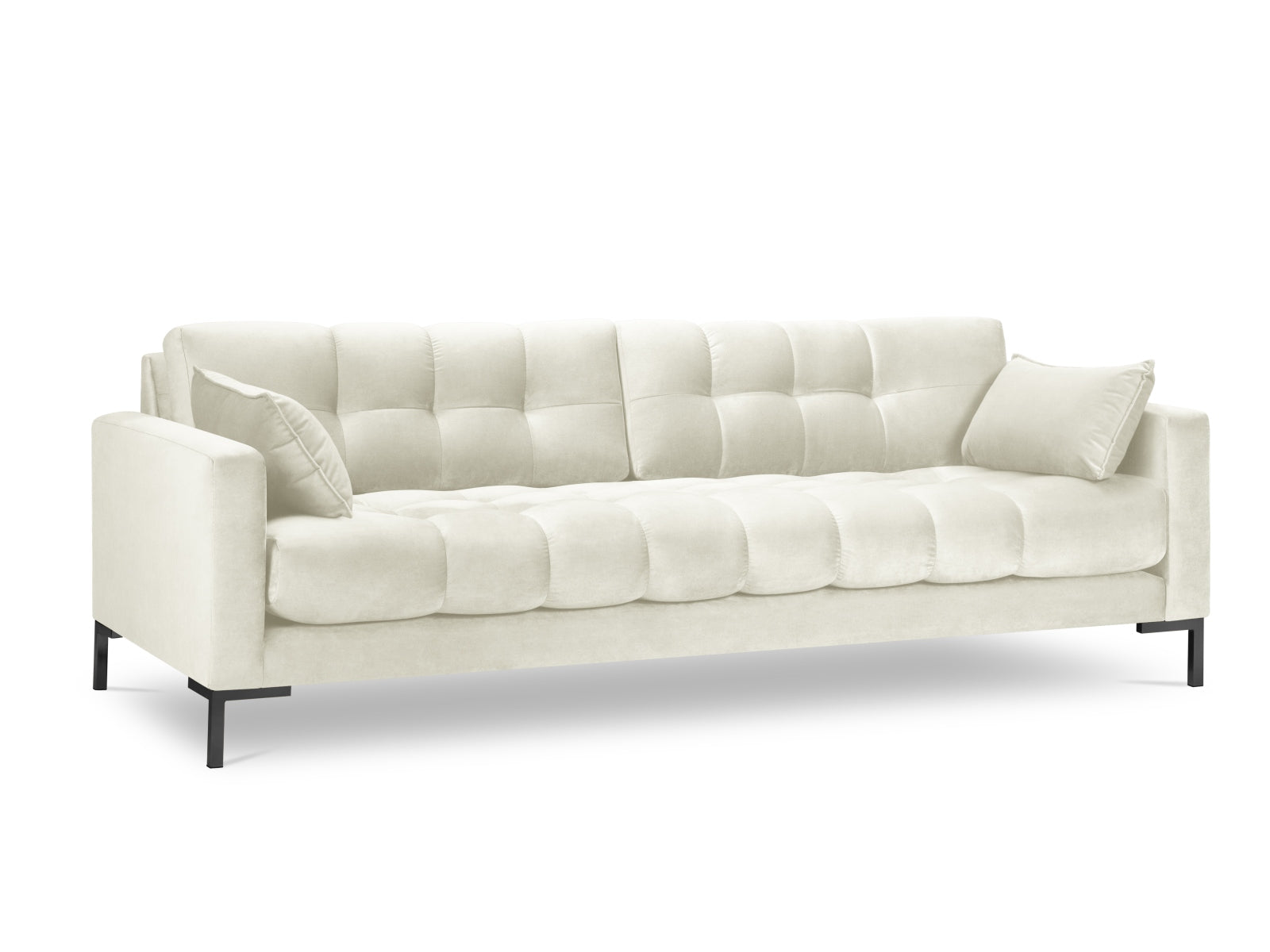 Mamaia Velour Sofa 4 Sitzer in Light Beige/Schwarz präsentiert im Onlineshop von KAQTU Design AG. 4er Sofa ist von Micadoni